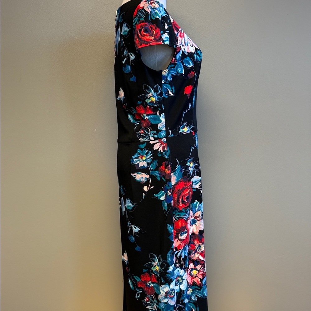 Betsey Johnson Floral Bodycon Dress | Women’s Size 12 | Black Multicolor - Picture 4 of 7